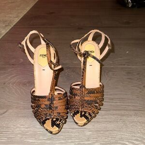 Fendi Brown Strappy Sandals for Women
